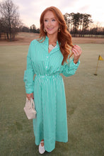 Load image into Gallery viewer, Clubhouse Striped Button Up- Green