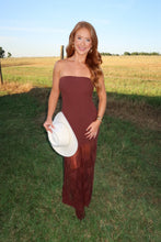 Load image into Gallery viewer, Outlaw Lace Midi Dress-Brown
