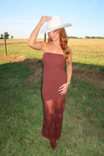 Load image into Gallery viewer, Outlaw Lace Midi Dress-Brown
