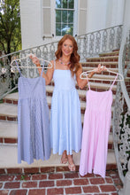 Load image into Gallery viewer, Links Striped Midi Dress- Navy
