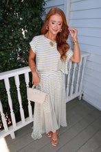 Load image into Gallery viewer, Ivy Stripe Midi Skirt Set - Green
