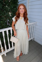 Load image into Gallery viewer, Ivy Stripe Midi Skirt Set - Green