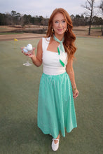 Load image into Gallery viewer, Fairway Stripe Midi Skirt- Green