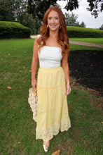 Load image into Gallery viewer, Daze Eyelet Maxi Skirt-Yellow