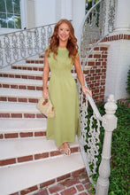 Load image into Gallery viewer, Stacy Pintuck Midi Dress-Lime