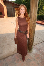 Load image into Gallery viewer, Take Time Lace Midi Dress-Brown