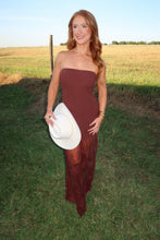 Load image into Gallery viewer, Outlaw Lace Midi Dress-Brown
