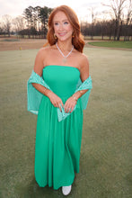 Load image into Gallery viewer, Bella Strapless Flowy Midi Dress-Green