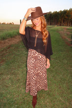 Load image into Gallery viewer, Wild Card Leopard Midi Skirt