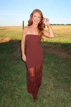 Load image into Gallery viewer, Outlaw Lace Midi Dress-Brown