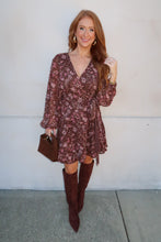 Load image into Gallery viewer, Vera Floral Wrap Dress- Brown
