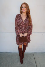Load image into Gallery viewer, Vera Floral Wrap Dress- Brown
