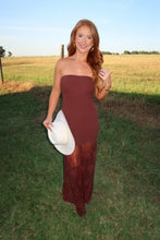 Load image into Gallery viewer, Outlaw Lace Midi Dress-Brown
