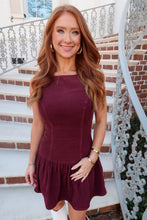 Load image into Gallery viewer, Lovely Corduroy Dress- Wine