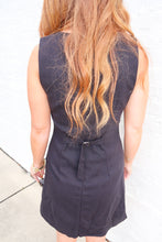 Load image into Gallery viewer, Ryan Button Down Linen Dress-Black