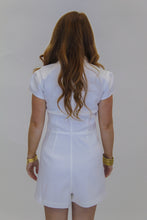 Load image into Gallery viewer, Stellar Collared Zip-Front Romper- White