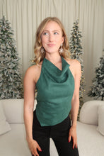 Load image into Gallery viewer, Jolly Suede Halter Neck Top-Emerald