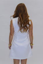 Load image into Gallery viewer, Jackie Gold Button Mini Dress-White