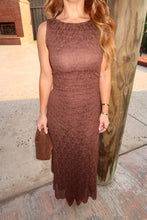 Load image into Gallery viewer, Take Time Lace Midi Dress-Brown