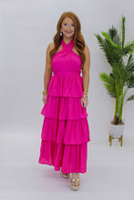 Load image into Gallery viewer, Endless Time Tiered Midi Dress-Magenta