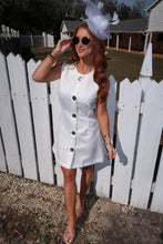 Load image into Gallery viewer, Jackie Gold Button Mini Dress-White