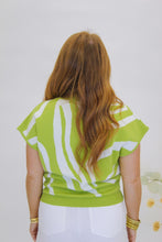 Load image into Gallery viewer, Swirly Mock Neck Top-Lime