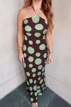Load image into Gallery viewer, Parker Polka Dot Halter Dress-Brown