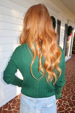 Load image into Gallery viewer, Cozy Night Cable Knit Cardigan-Green