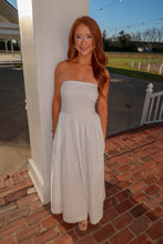 Load image into Gallery viewer, Nora Strapless Flowy Dress-White