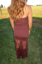 Load image into Gallery viewer, Outlaw Lace Midi Dress-Brown