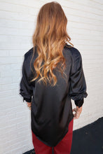 Load image into Gallery viewer, Happy Satin Top- Black
