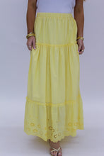 Load image into Gallery viewer, Sun To Me Eyelet Midi Skirt-Yellow