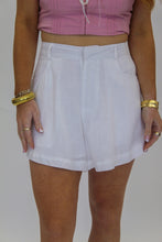 Load image into Gallery viewer, Darla Linen Flared Shorts-White