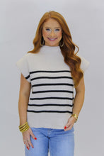 Load image into Gallery viewer, Addilyn Turtle Neck Stripe Sweater- Cream