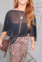 Load image into Gallery viewer, Georgia Chiffon Poncho Top-Black