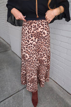 Load image into Gallery viewer, Wild Card Leopard Midi Skirt