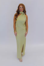 Load image into Gallery viewer, One Time Satin Halter Maxi Dress-Sage