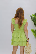 Load image into Gallery viewer, In the Wind Tiered Romper-Lime