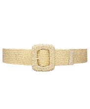 Load image into Gallery viewer, Rectangle Metallic Straw Buckle Belt