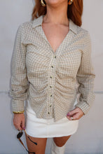 Load image into Gallery viewer, Paige Button Up Plaid Top-Sage