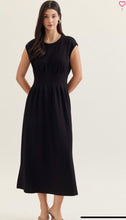 Load image into Gallery viewer, Sherri Pintuck Midi Dress-Black