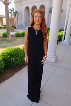 Load image into Gallery viewer, Tally Ribbed Midi Dress- Black