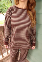 Load image into Gallery viewer, Fireside Stripe Top Set-Brown
