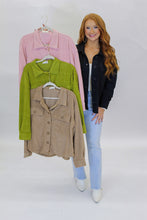 Load image into Gallery viewer, Blake Embossed Shacket-Lime