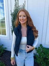 Load image into Gallery viewer, Reed Puffer Vest- Black
