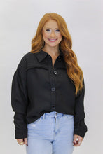 Load image into Gallery viewer, Layton Chic Fray Detail Shacket- Black