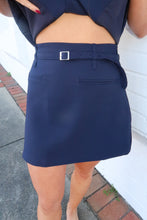 Load image into Gallery viewer, Jamie Belted Skirt- Navy