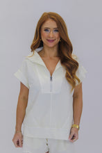 Load image into Gallery viewer, Relax Washed Half Zip Set- Ivory