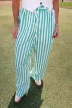 Load image into Gallery viewer, Lucky Striped Wide Leg Pants-Green