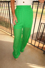 Load image into Gallery viewer, Garden Party Eyelet Pants-Green